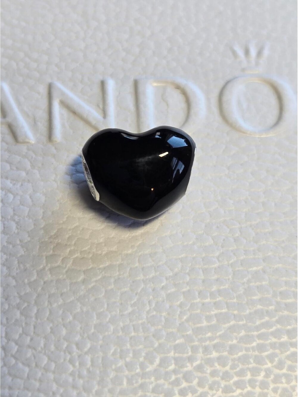 Pandora Black Heart Charm Bead